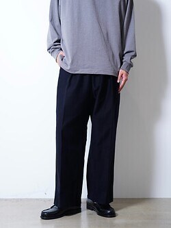 nonnotte 男裝 Elastic In-Tuck Wide Tapered Trousers 写真9