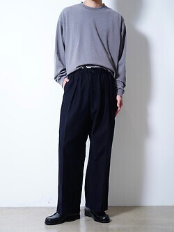 nonnotte 男裝 Elastic In-Tuck Wide Tapered Trousers 写真13