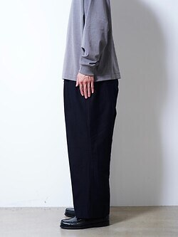nonnotte 男裝 Elastic In-Tuck Wide Tapered Trousers 写真10