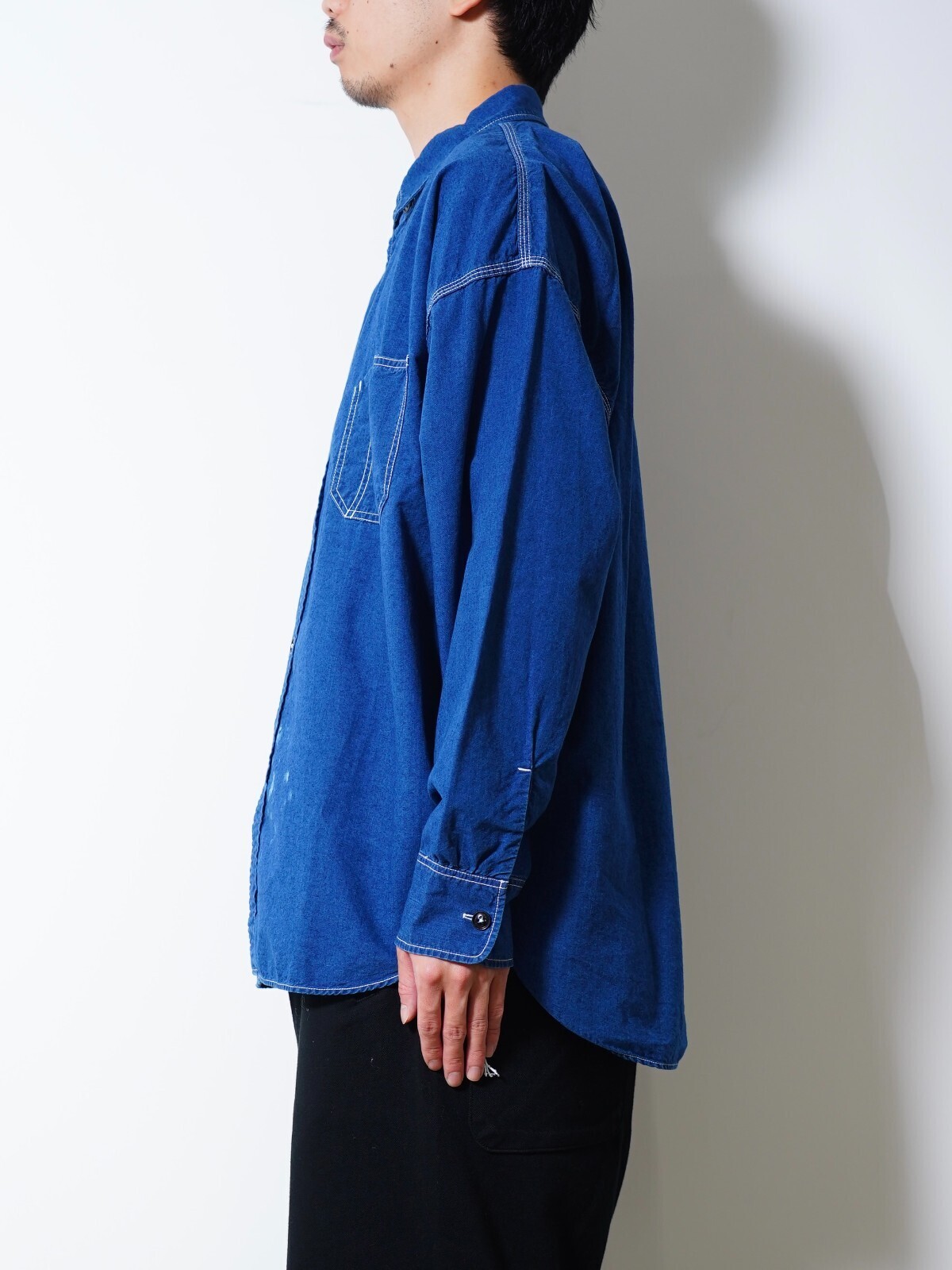 GURANK 남성 Chambray shirts 이미지2