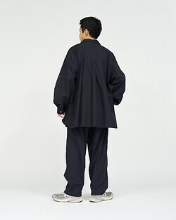 フレッシュサービス メンズ エアーポプリン オープンカラーシャツ 画像12