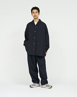 フレッシュサービス メンズ エアーポプリン オープンカラーシャツ 画像10
