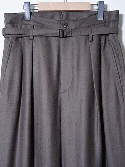 IRENISA MENS BELTED HIGH-WAIST BAGGY PANTS IMAGE3