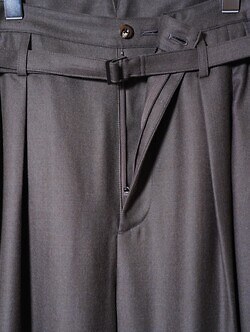 IRENISA MENS BELTED HIGH-WAIST BAGGY PANTS IMAGE4