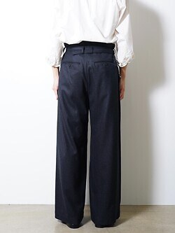 IRENISA 남성 BELTED HIGH-WAIST BAGGY PANTS 이미지15