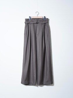 IRENISA MENS BELTED HIGH-WAIST BAGGY PANTS IMAGE1