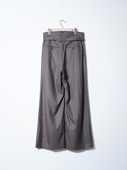 IRENISA MENS BELTED HIGH-WAIST BAGGY PANTS IMAGE2