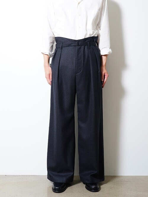 BELTED HIGH-WAIST BAGGY PANTS｜IRENISA 男士