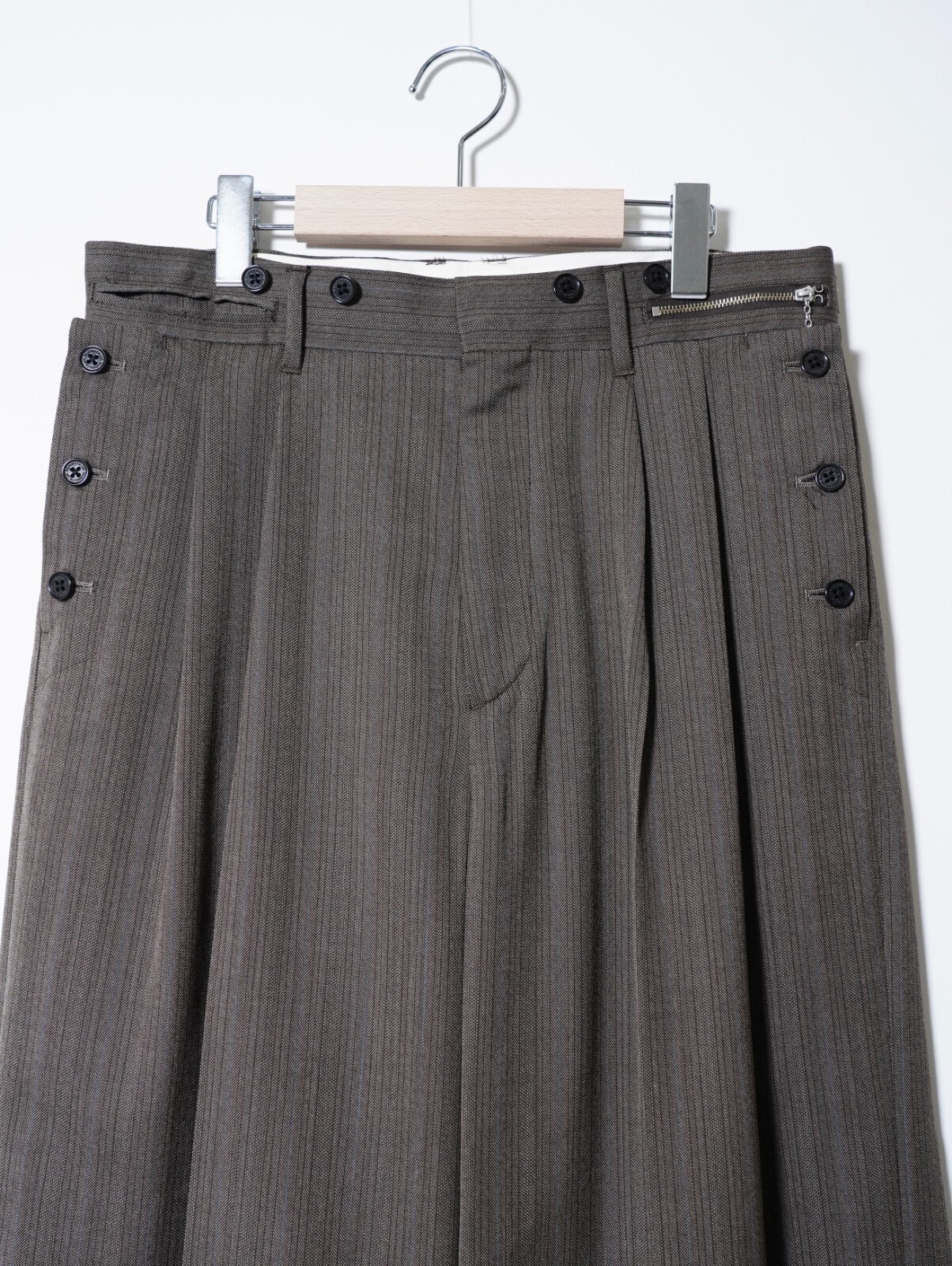 DAIRIKU 남성 "Billy" Stripe Sailor Super Wide Slacks 이미지3