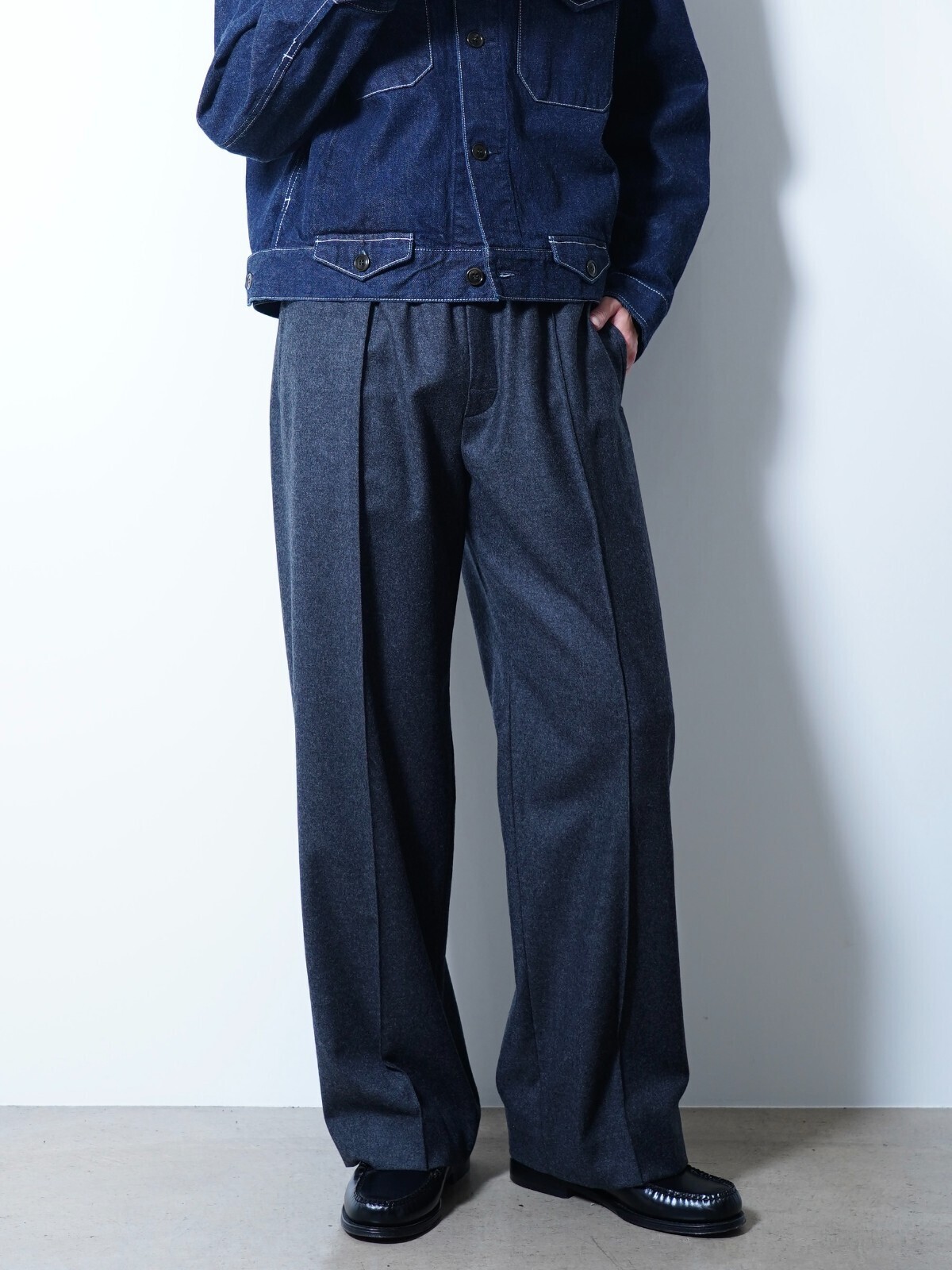 SARTO 男裝 WOOL CASHMERE FLANNEL EFFORTLESS TROUSERS 写真1