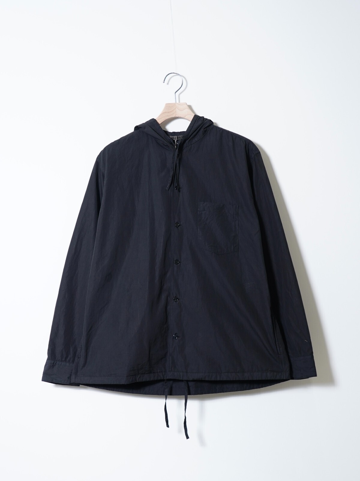NULABEL MENS GARMENT DYED HOODED SHIRT IMAGE1