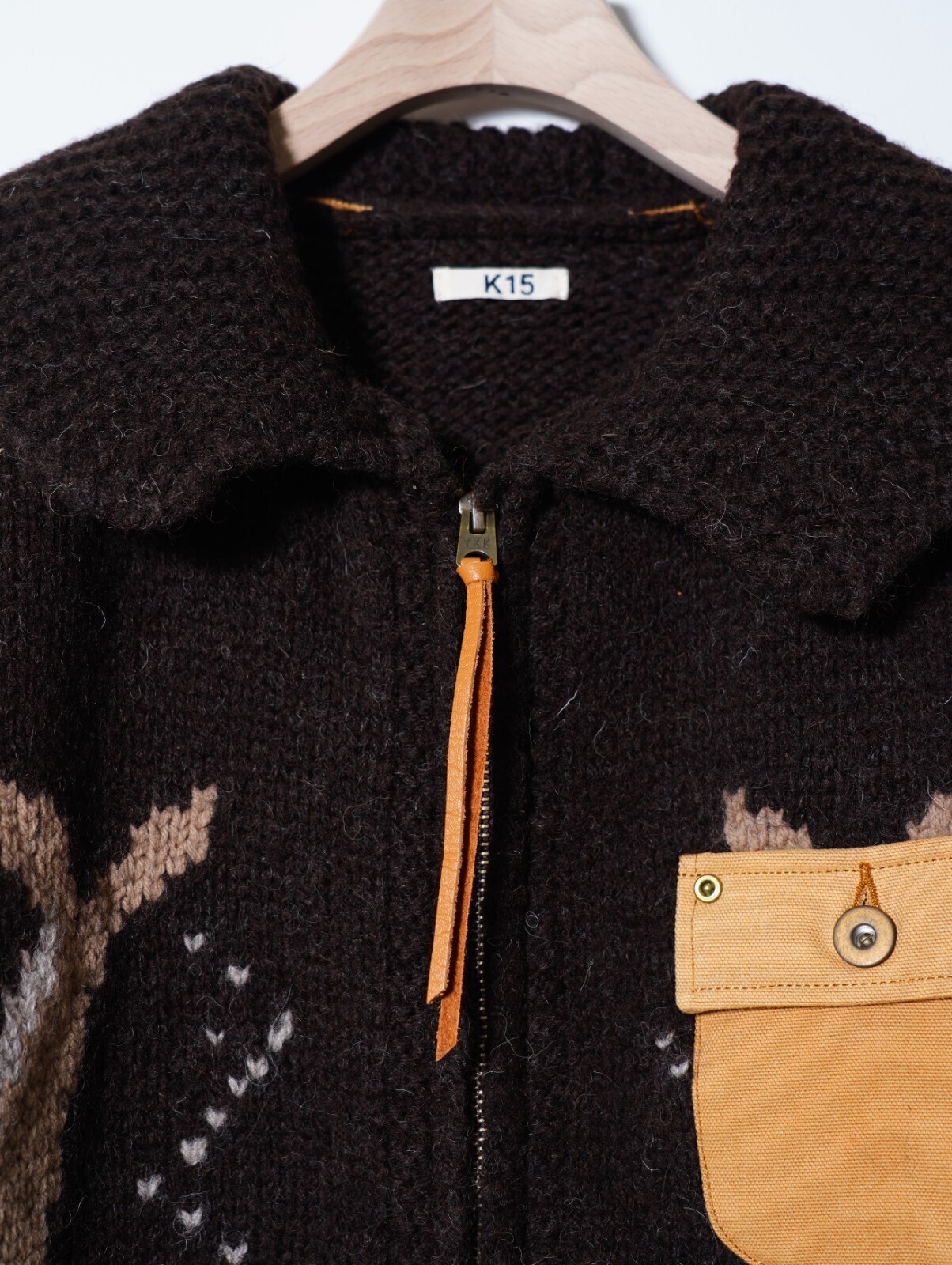 KHOKI 男裝 Combination cowichan sweater 圖片5