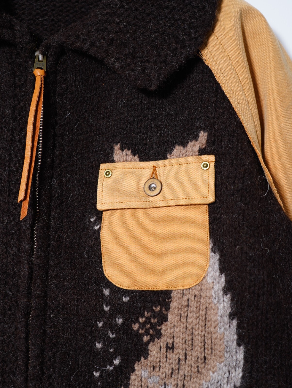 KHOKI 男裝 Combination cowichan sweater 圖片6