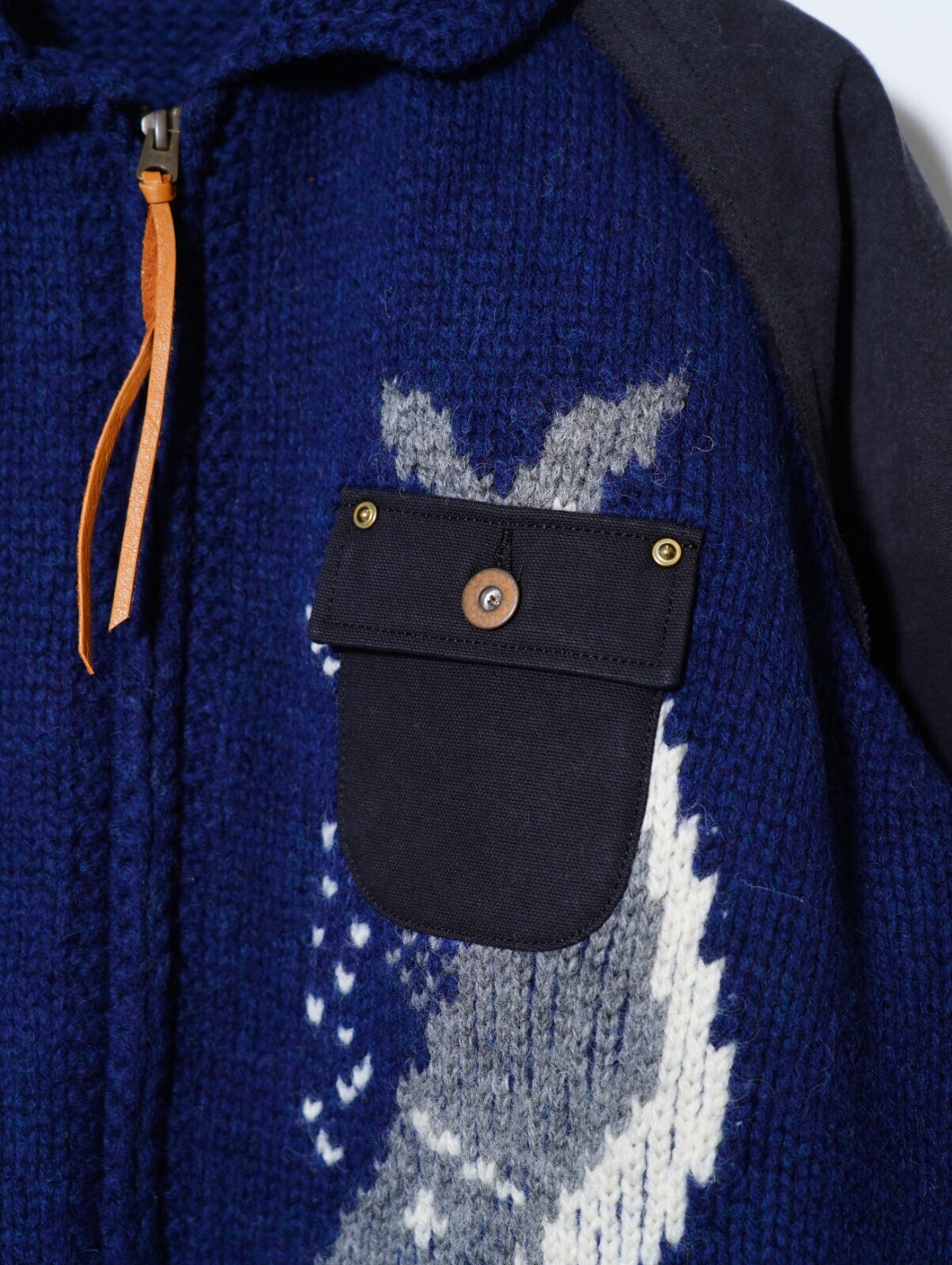KHOKI 男裝 Combination cowichan sweater 圖片17