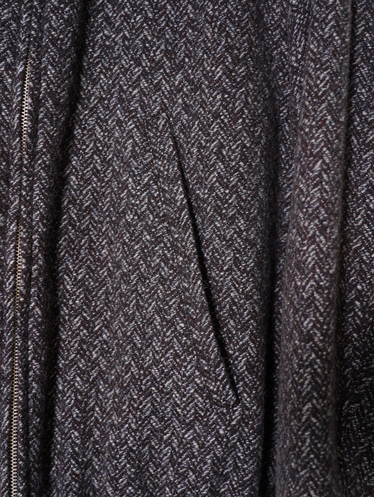 YOKE MENS Herringbone Tweed Zip Blouson IMAGE7