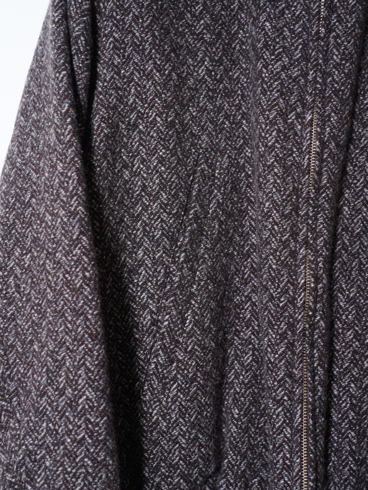 YOKE MENS Herringbone Tweed Zip Blouson IMAGE6