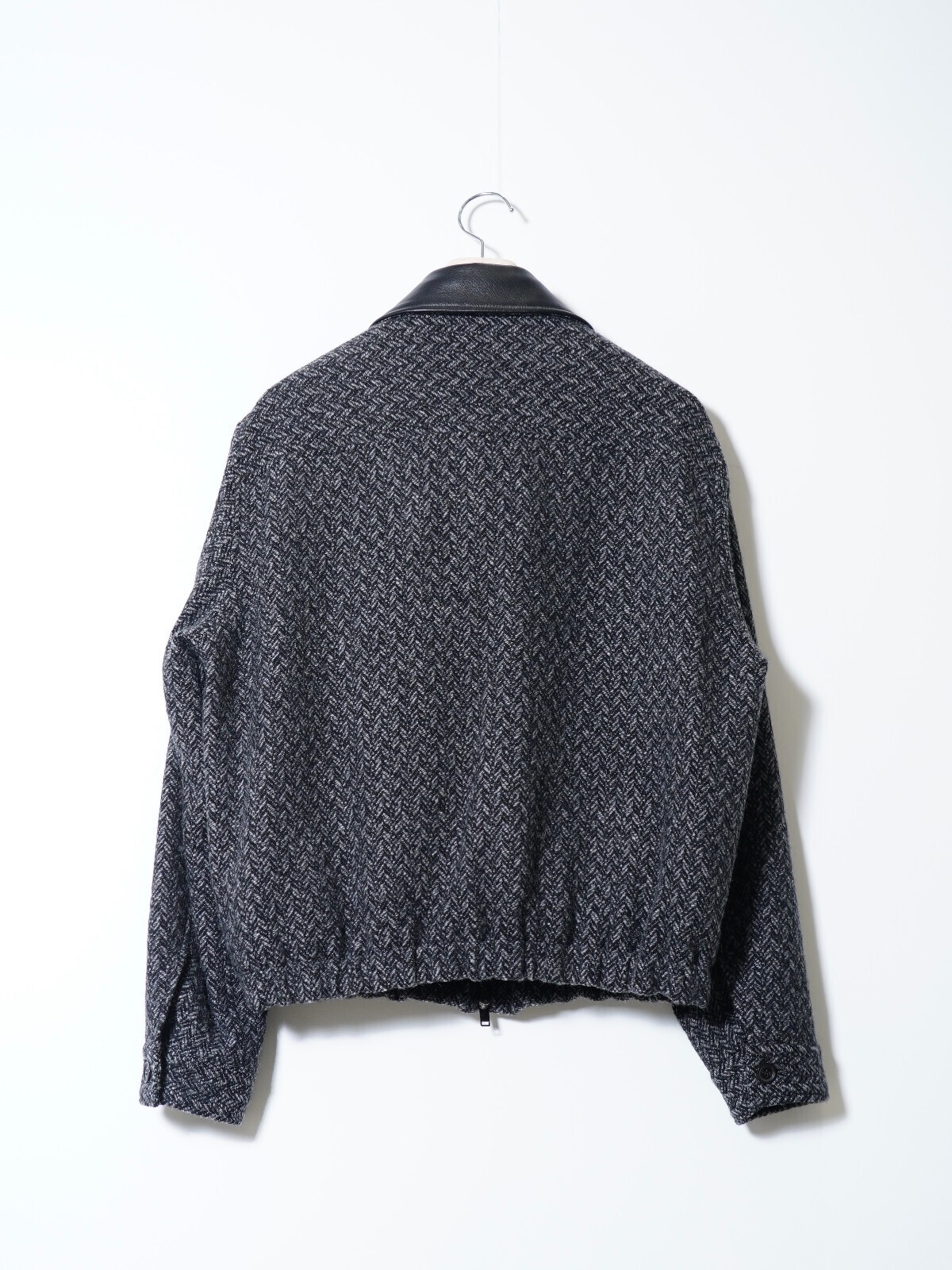 YOKE MENS Herringbone Tweed Zip Blouson IMAGE13