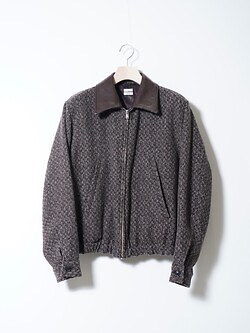 YOKE MENS Herringbone Tweed Zip Blouson IMAGE1