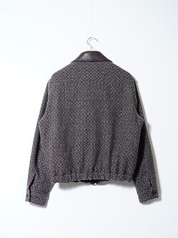 YOKE MENS Herringbone Tweed Zip Blouson IMAGE2