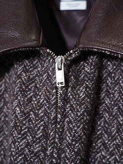 YOKE MENS Herringbone Tweed Zip Blouson IMAGE4