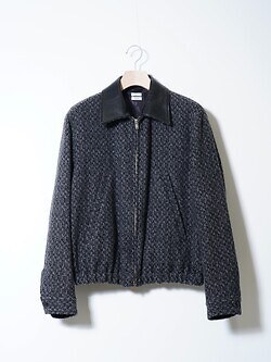 YOKE MENS Herringbone Tweed Zip Blouson IMAGE12