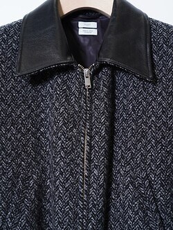 YOKE MENS Herringbone Tweed Zip Blouson IMAGE14