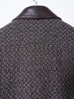 YOKE MENS Herringbone Tweed Zip Blouson IMAGE9