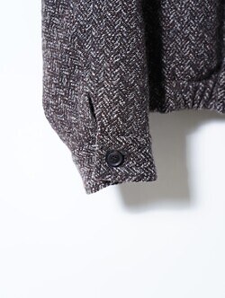 YOKE MENS Herringbone Tweed Zip Blouson IMAGE8