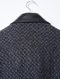 YOKE MENS Herringbone Tweed Zip Blouson IMAGE19