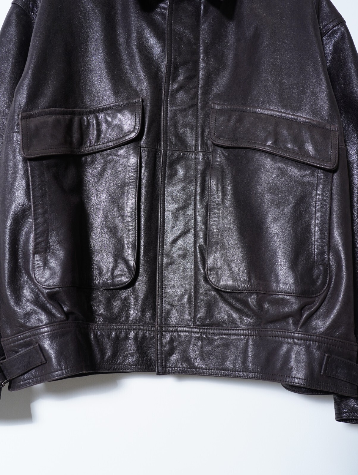 YOKE MENS Leather Flight Jacket IMAGE4