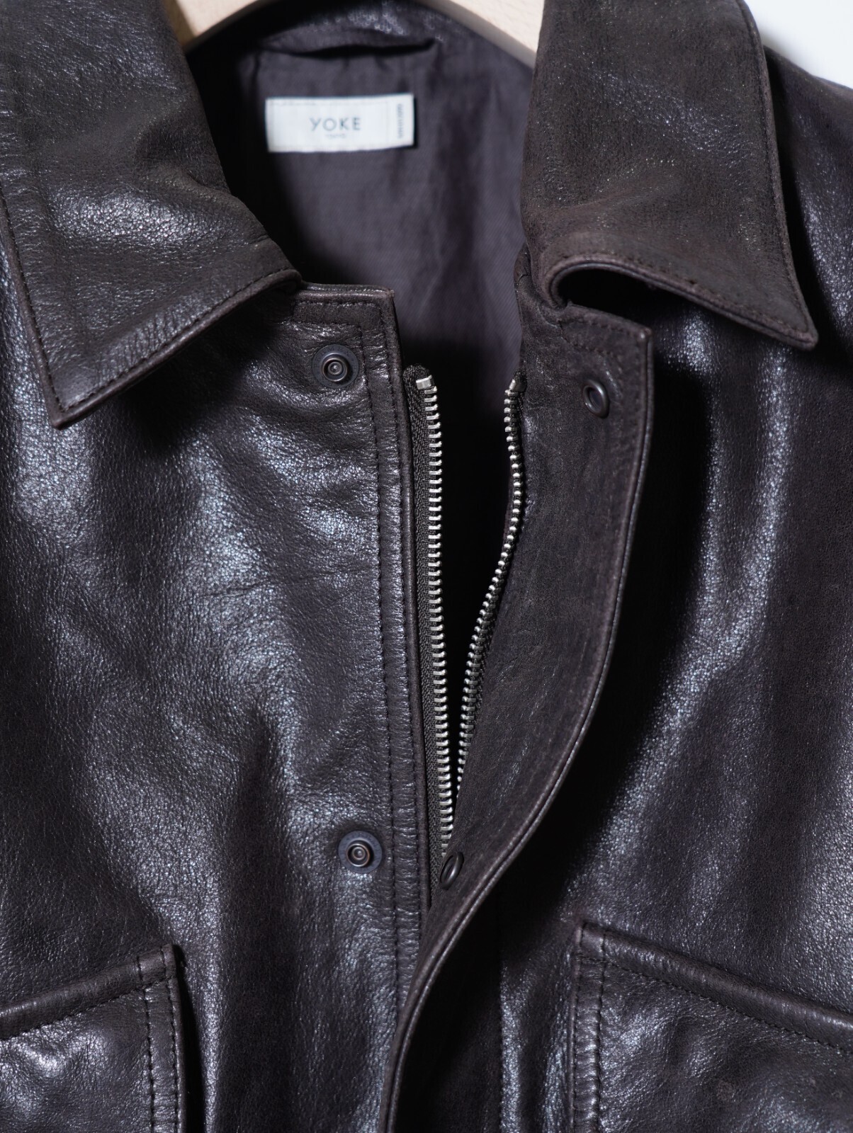 YOKE MENS Leather Flight Jacket IMAGE7