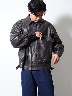 ヨーク メンズ レザーフライトジャケット 写真19