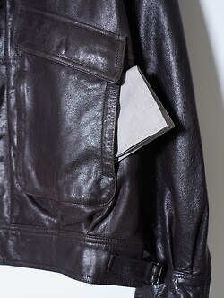 YOKE MENS Leather Flight Jacket IMAGE9