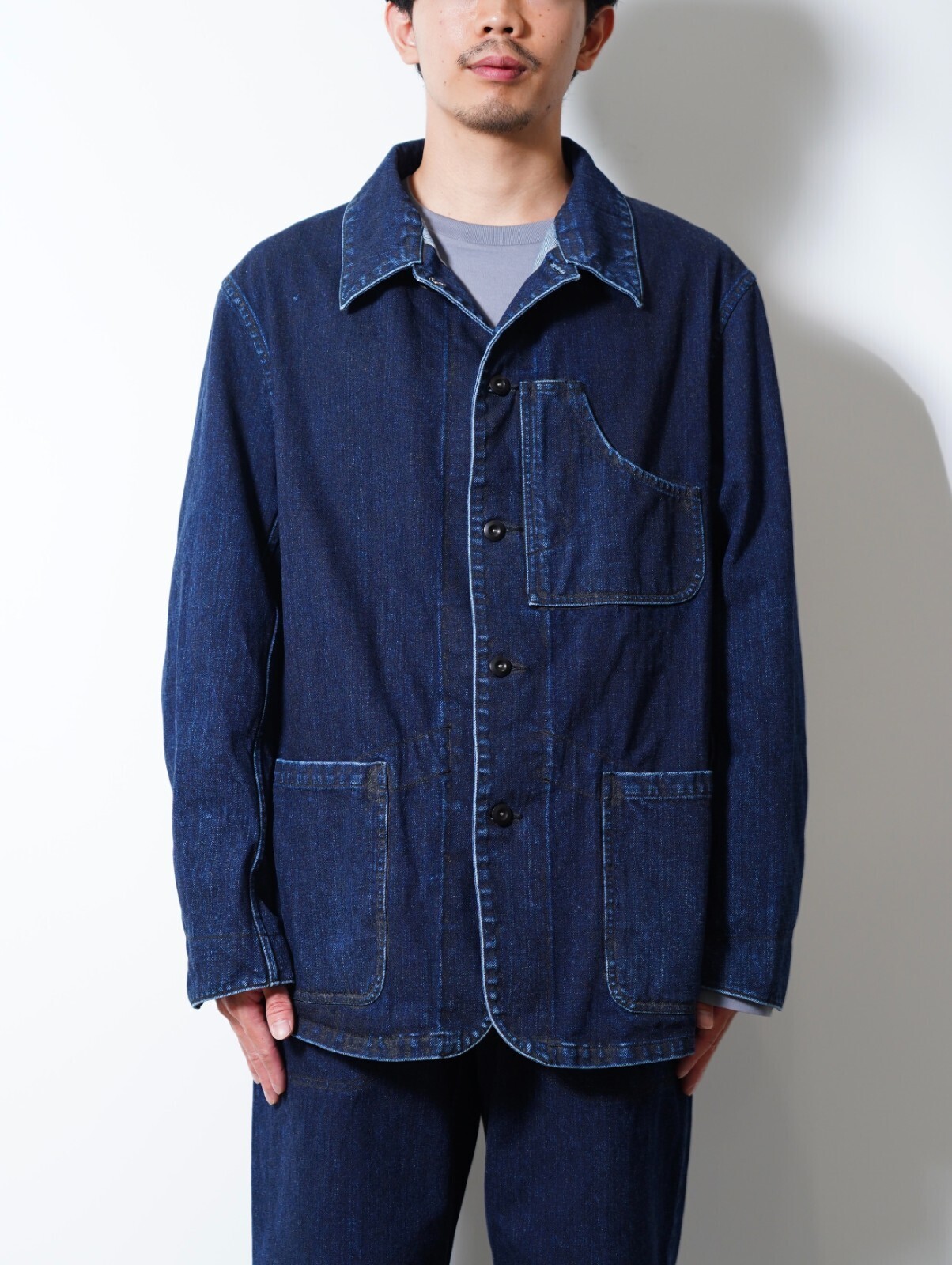 NULABEL MENS URUSHI COATED DENIM COVERALLS IMAGE11