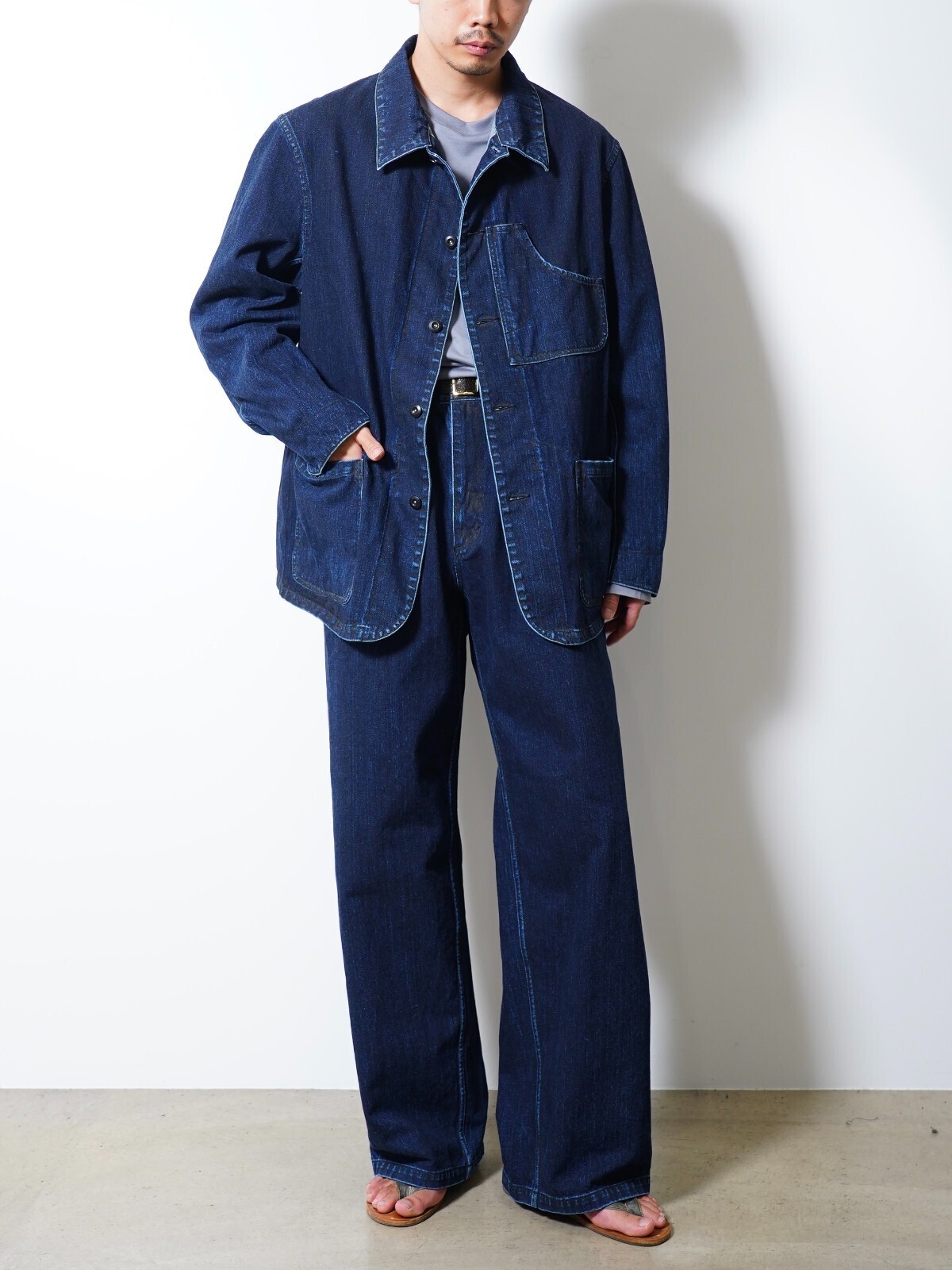 NULABEL MENS URUSHI COATED DENIM COVERALLS IMAGE15