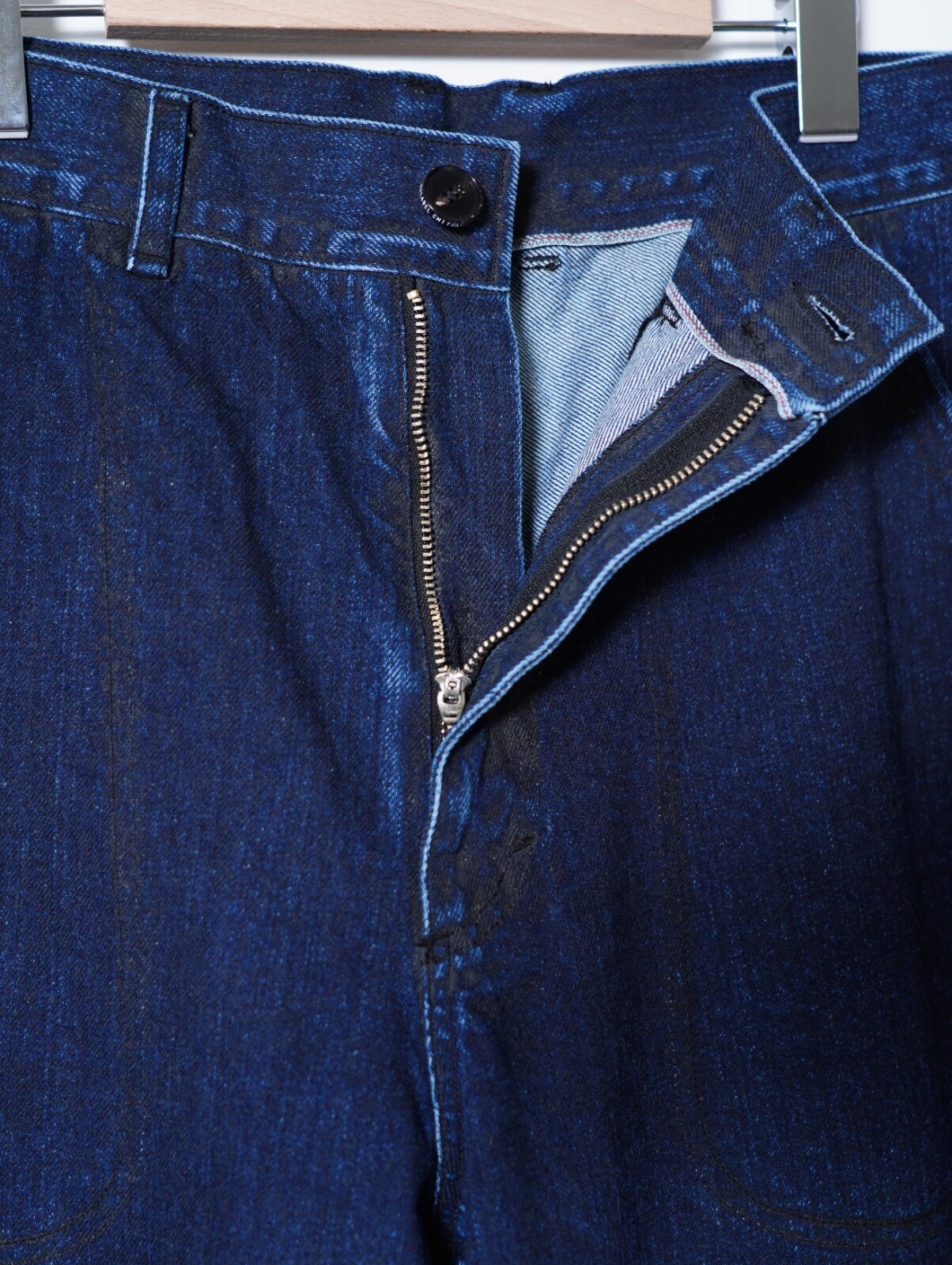 NULABEL MENS URUSHI COATED DENIM BAKER TROUSERS IMAGE5