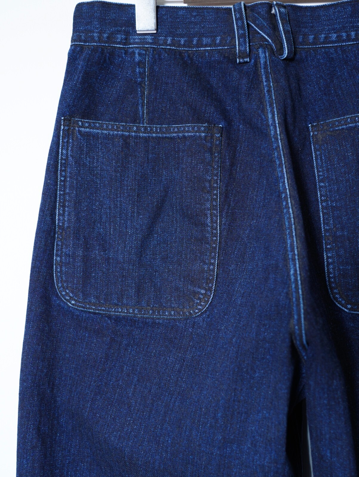 NULABEL MENS URUSHI COATED DENIM BAKER TROUSERS IMAGE9