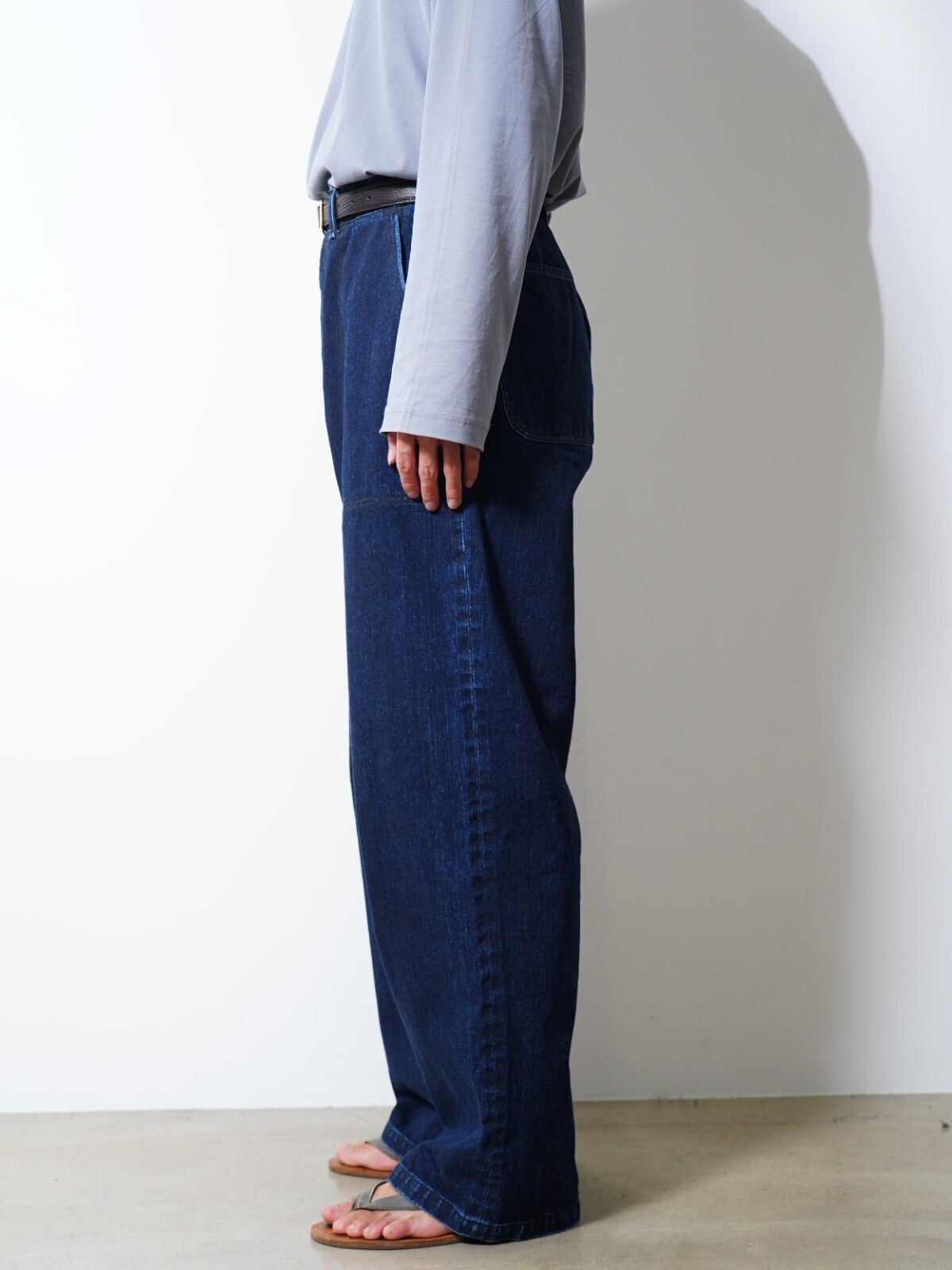 NULABEL MENS URUSHI COATED DENIM BAKER TROUSERS IMAGE12
