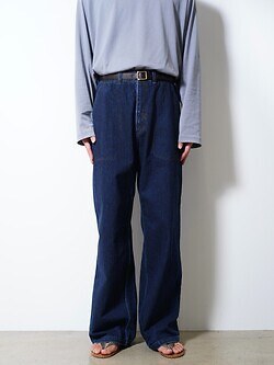 NULABEL MENS URUSHI COATED DENIM BAKER TROUSERS IMAGE11