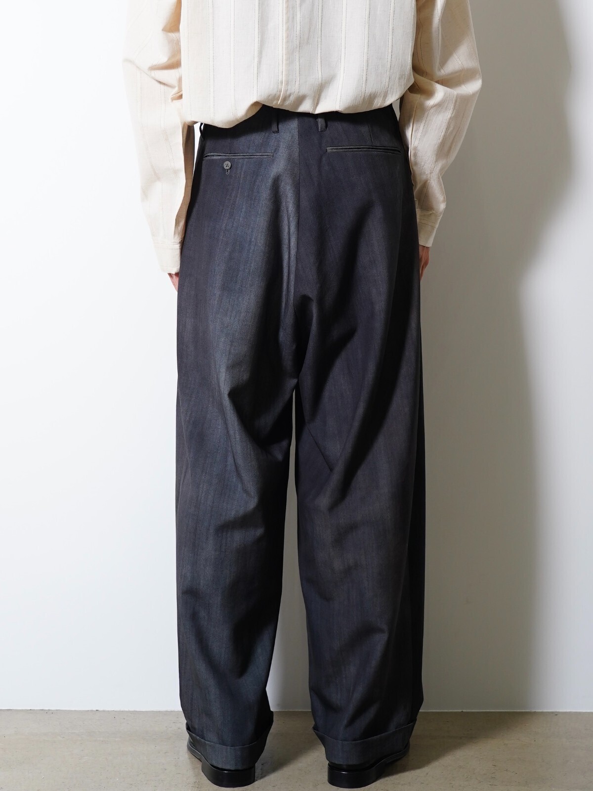 saby 男士 TWO TUCK TROUSERS - Bishu Japan Flow dyeing FAB -  圖片15