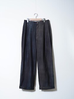 saby MENS TWO TUCK TROUSERS - Bishu Japan Flow dyeing FAB -  IMAGE1
