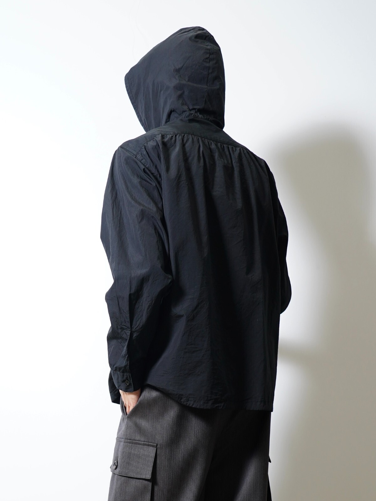 NULABEL MENS GARMENT DYED HOODED SHIRT IMAGE6