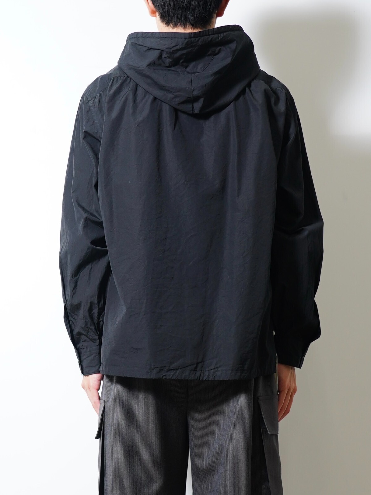 NULABEL MENS GARMENT DYED HOODED SHIRT IMAGE3