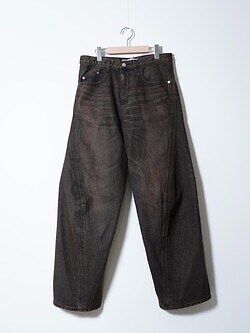 ネヴァーフォーゲット メンズ スリーディー ツイステッド ワイド レッグ ジーンズ 画像1