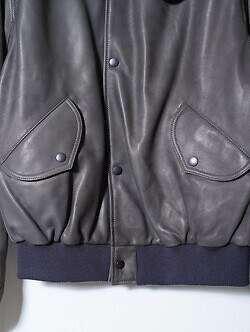 YOKE 남성 Lamb Leather Bomber Jacket 이미지6