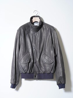 YOKE 남성 Lamb Leather Bomber Jacket 이미지3