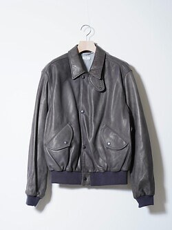 YOKE 남성 Lamb Leather Bomber Jacket 이미지1