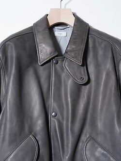 YOKE 남성 Lamb Leather Bomber Jacket 이미지4