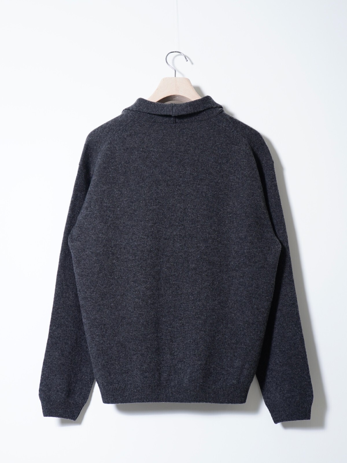 Blanc YM WOMENS & MENS Wool Open Collar Knit Shirts IMAGE9