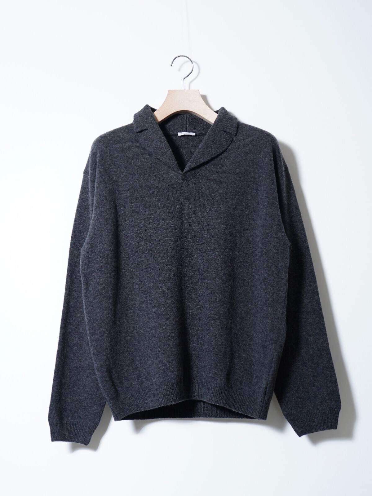 Blanc YM WOMENS & MENS Wool Open Collar Knit Shirts IMAGE8